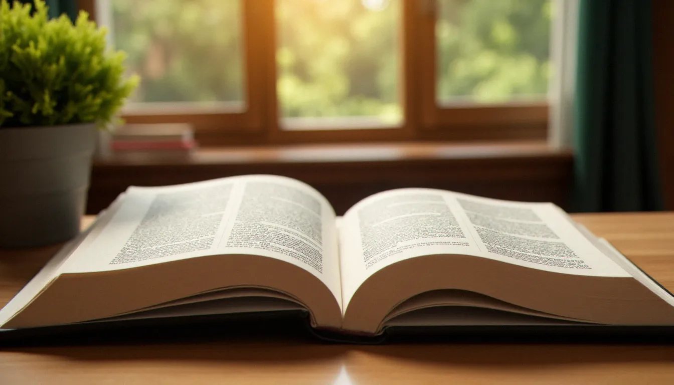 Livre ouvert sur la psychologie de la sexualité posé sur un bureau en bois, évoquant la recherche académique sur les pratiques intimes comme le 69