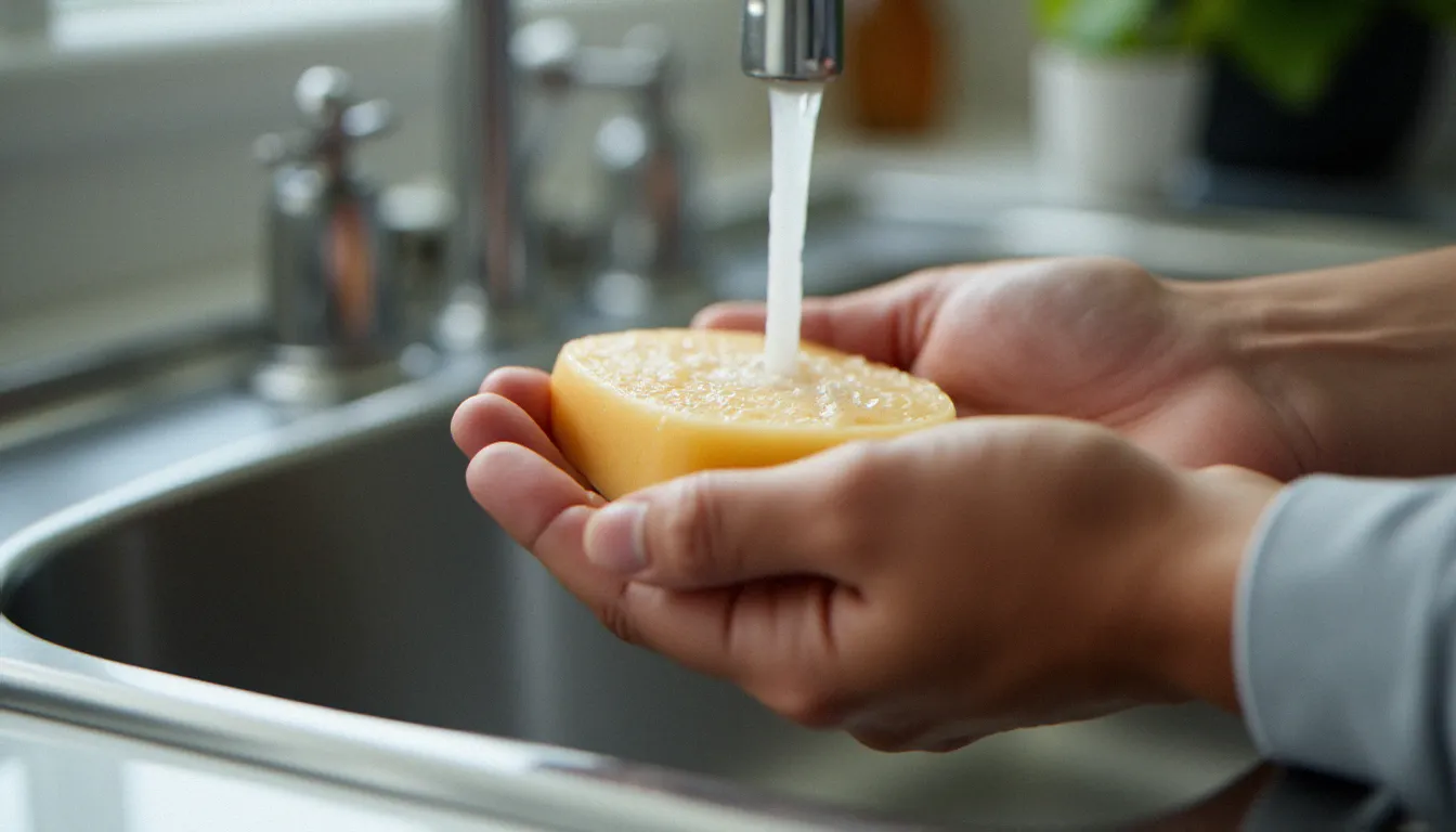 Lavage minutieux des mains sous l'eau courante, geste clé de prévention de la transmission de l'amœbose