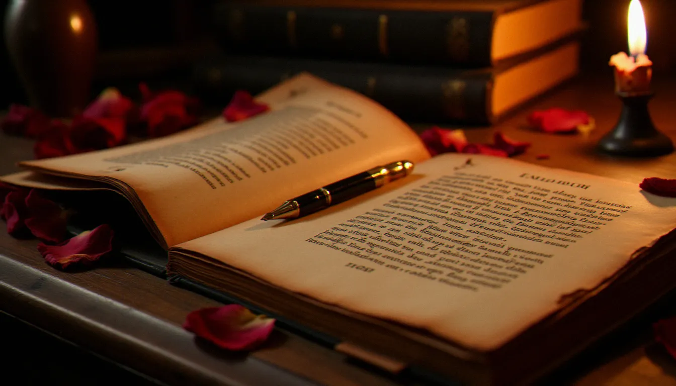Nature morte philosophique avec livres anciens, chandelle et plume évoquant la pensée érotique et transgressive analysée par Annie Le Brun dans son œuvre sur Sade