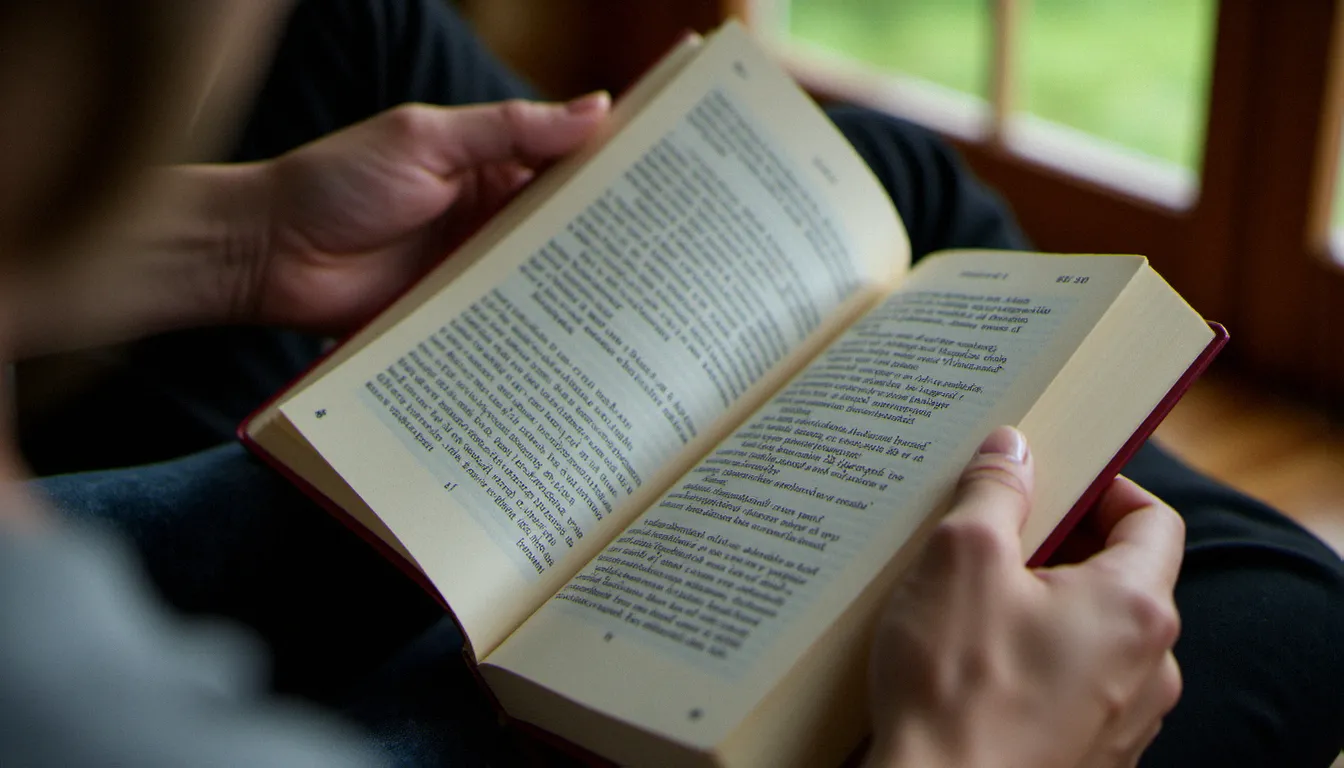 Personne lisant attentivement un livre dans un fauteuil, symbolisant la plongée dans des histoires BDSM littéraires