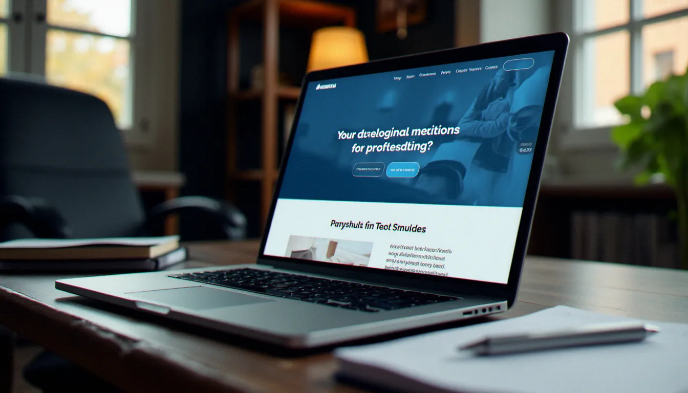 Recherche en ligne sur un ordinateur portable pour trouver une dominatrice professionnelle sérieuse