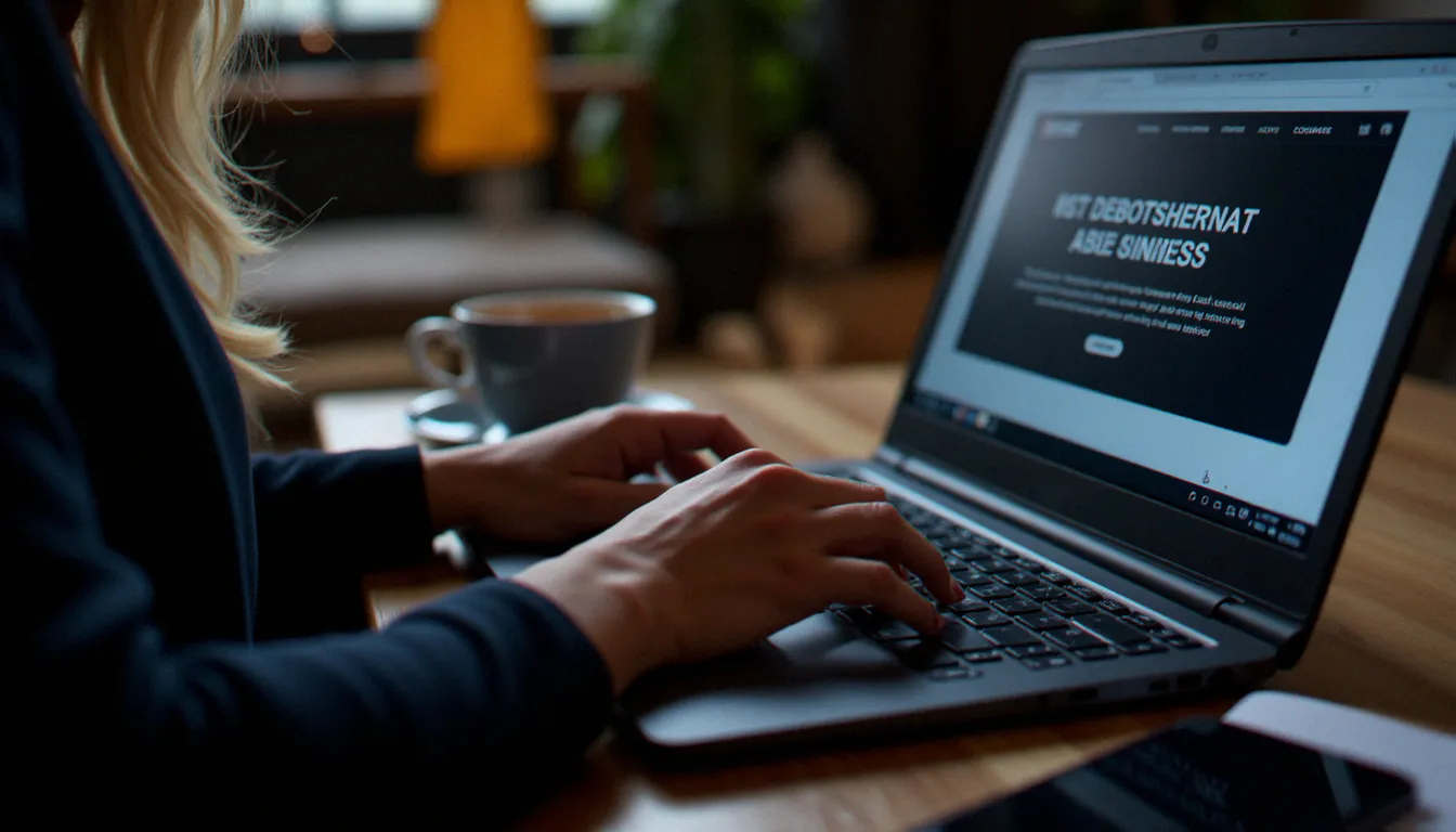 Mains féminines effectuant une recherche de dominatrice professionnelle sur un ordinateur portable dans un intérieur intimiste