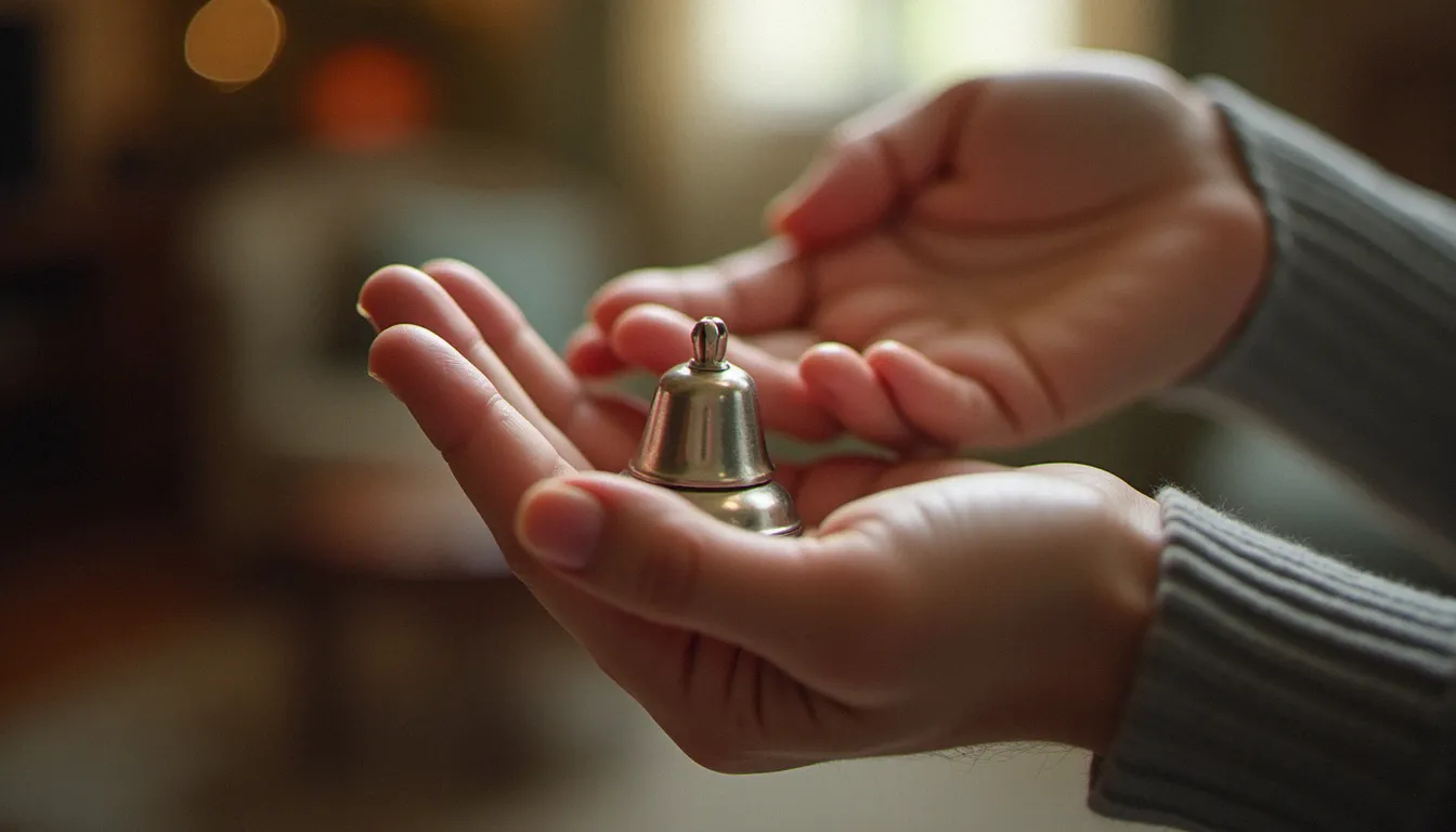 Main tenant une clochette, symbole du consentement dans la relation de domination