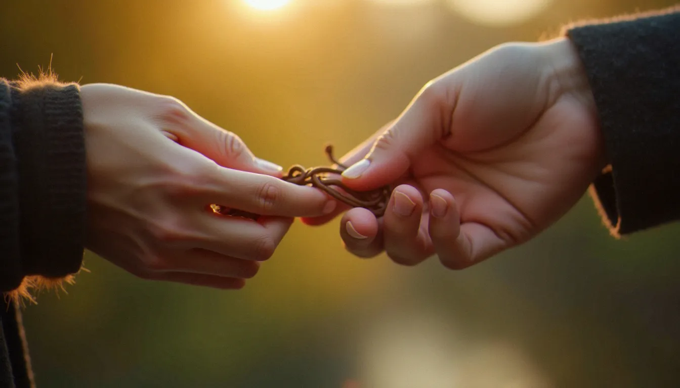 Échange d'un objet symbolique entre dominatrice et soumis, représentant le consentement dans le femdom